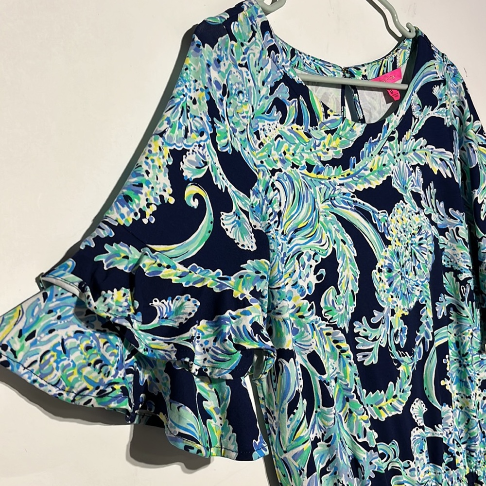 Lilly Pulitzer Lula Romper High Tide Navy Scuba Doo Engineered Shorts Size Small - Picture 7 of 13